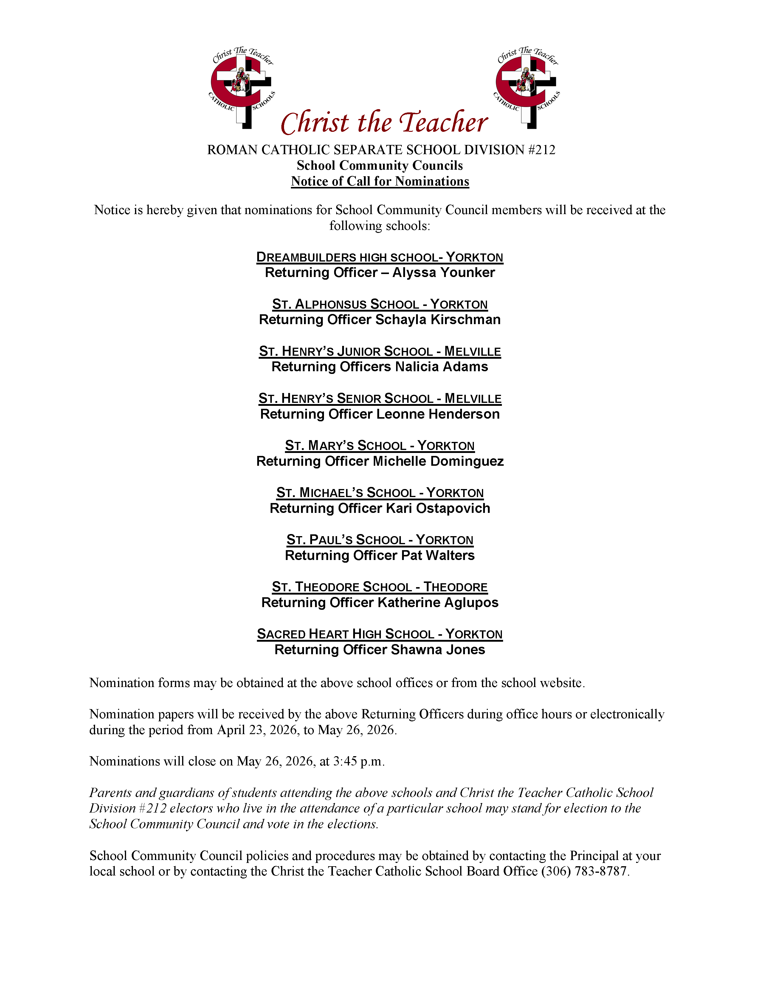 SCC Call for Nominations 2026